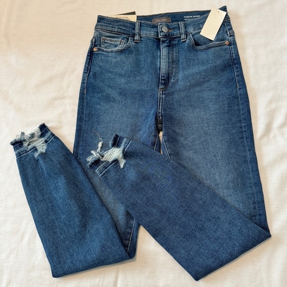 NEW DL1961 Farrow Skinny 27 Jeans High Rise Instasculpt Ankle Distressed - Picture 1 of 9